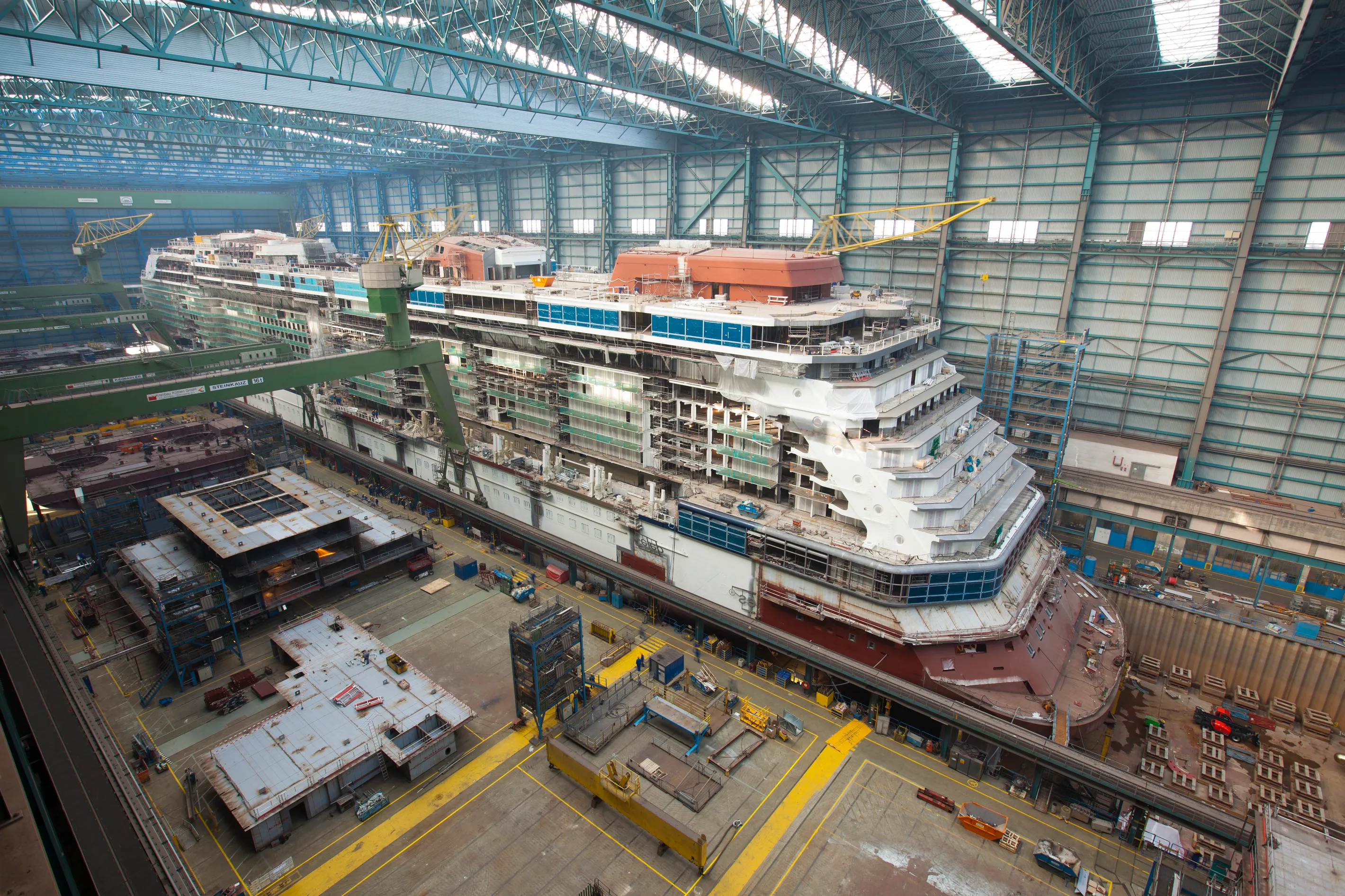 Meyer Werft shipyard hall interior